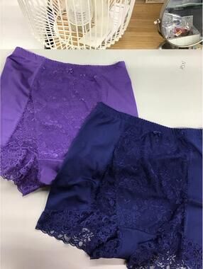 Rhonda shear pin up briefs 2 pack size XL high rise ruched lace new HSN